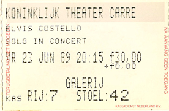 Ticket Elvis Costello solo