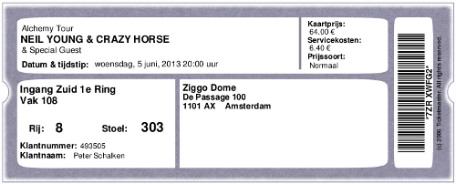 Ticket Neil Young and Crazy Horse