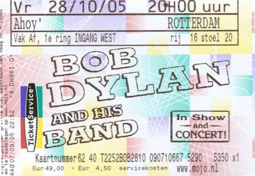 Ticket Bob Dylan and his Band