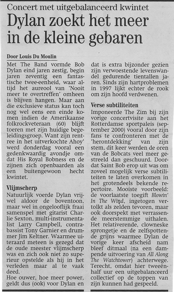 Bob Dylan-Ahoy recensie